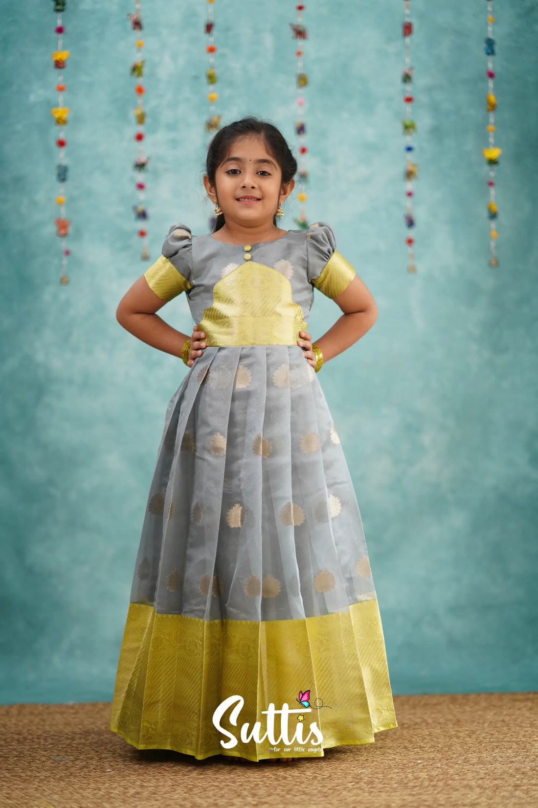 Maya Gown - Ash And Yellow Kids - Suttis