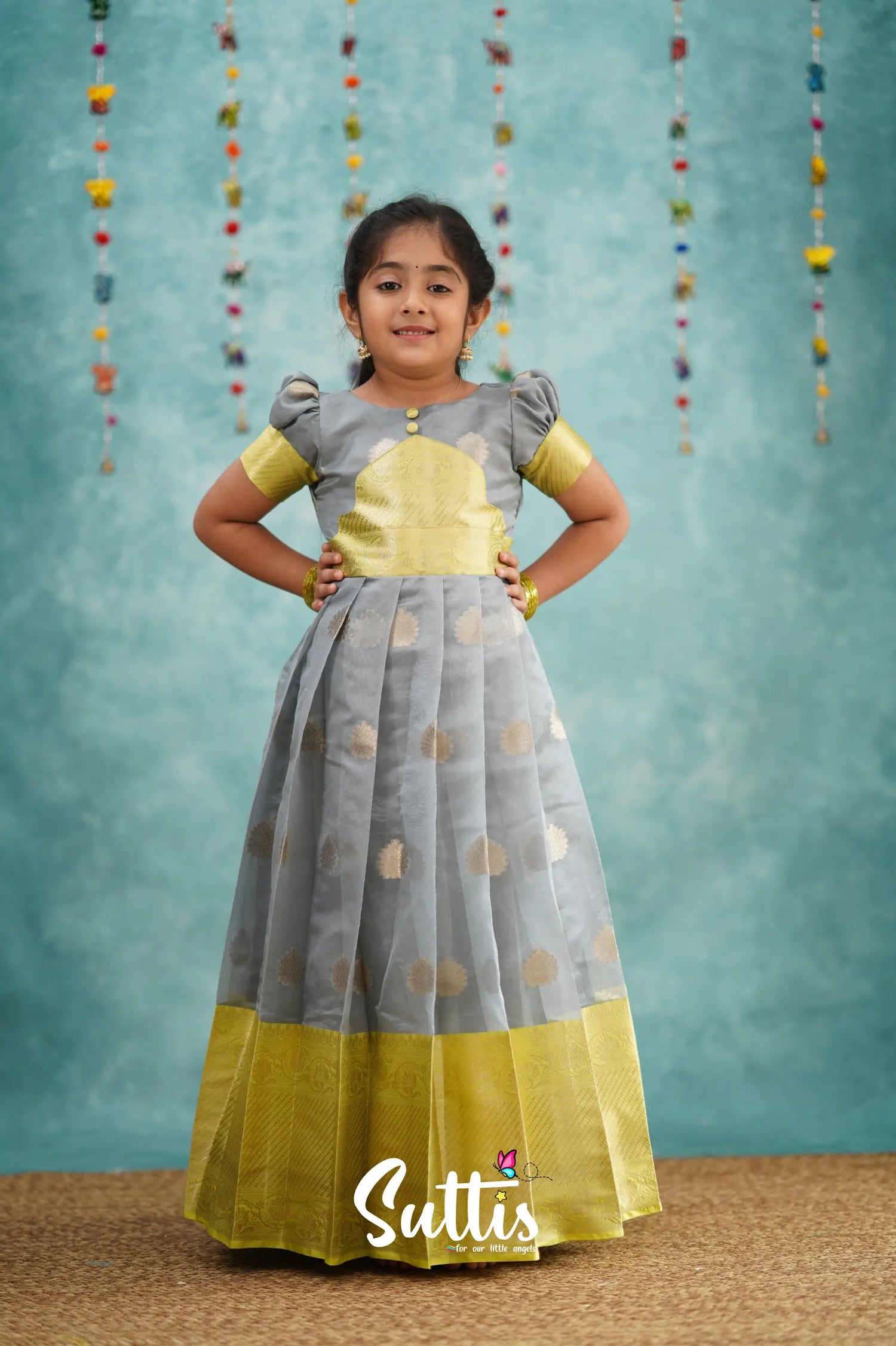 Maya Gown - Ash And Yellow Kids - Suttis