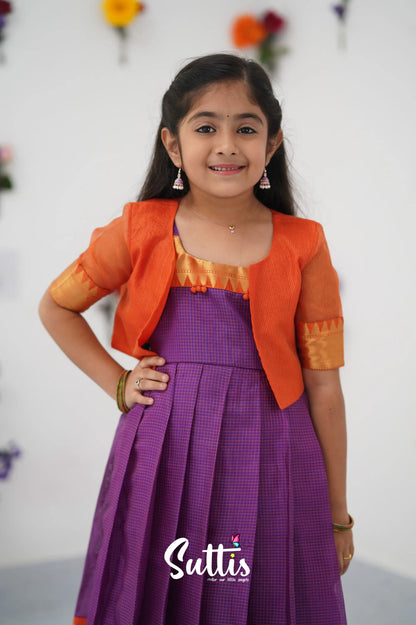 Maya Gown - Purple And Orange Kids - Suttis