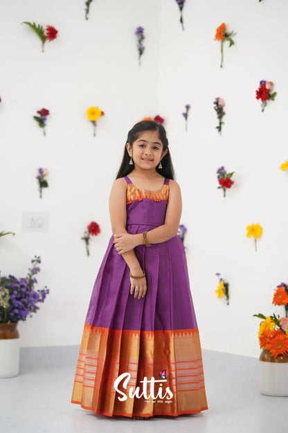 Maya Gown - Purple And Orange Kids - Suttis