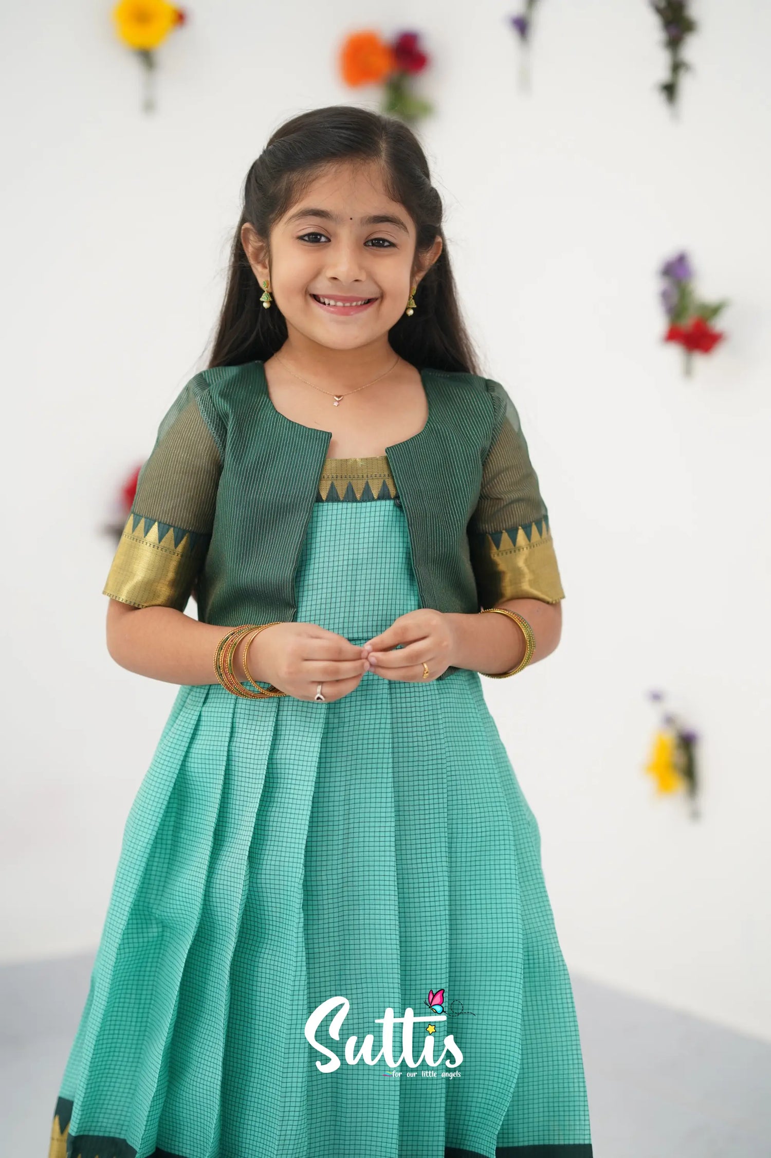 Maya Gown - Teal Green and Dark Green Ivalinmabia Maya Gown - Teal Green and Dark Green Ivalinmabia