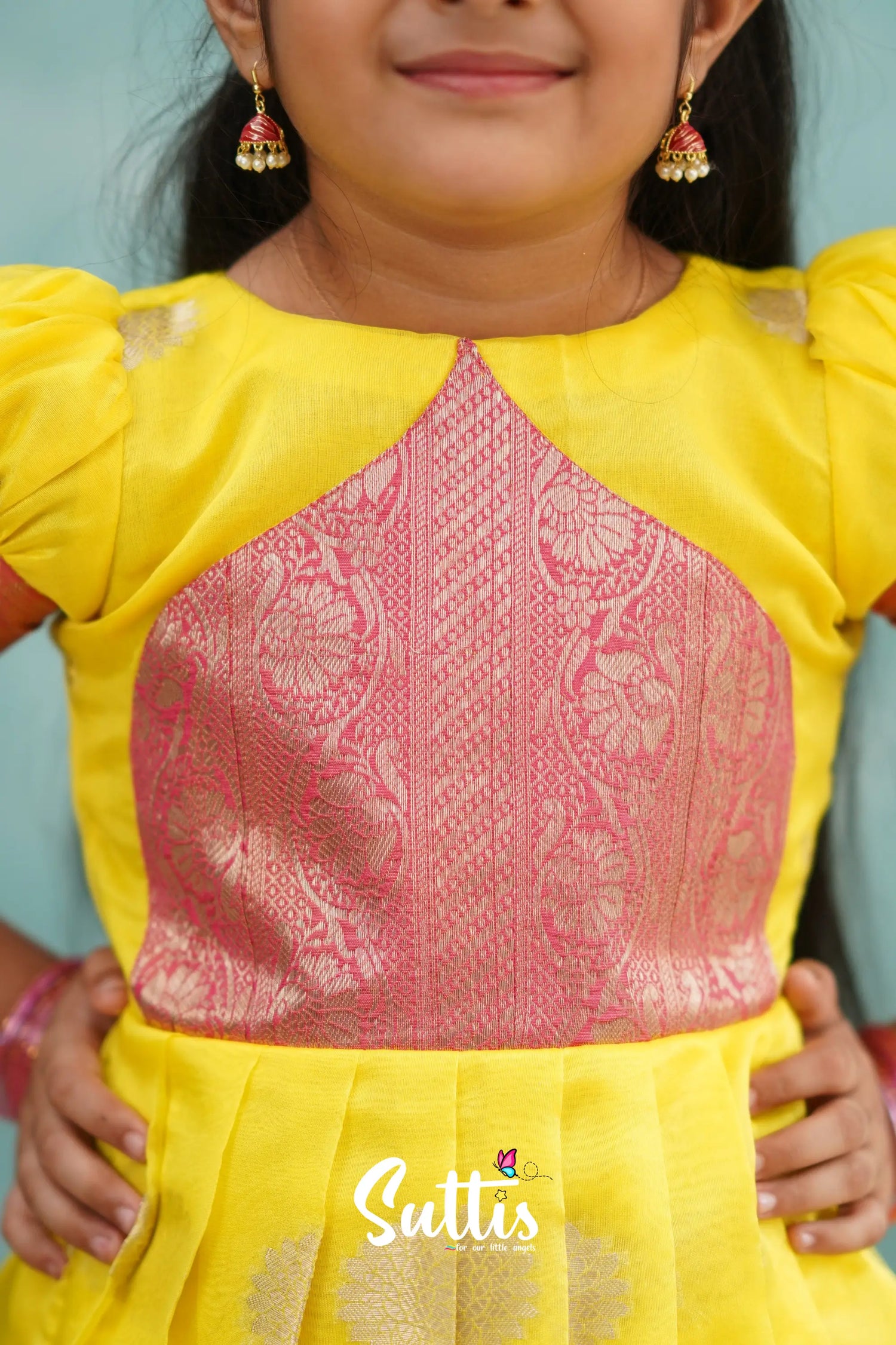 Maya Gown - Yellow And Pink Kids - Suttis