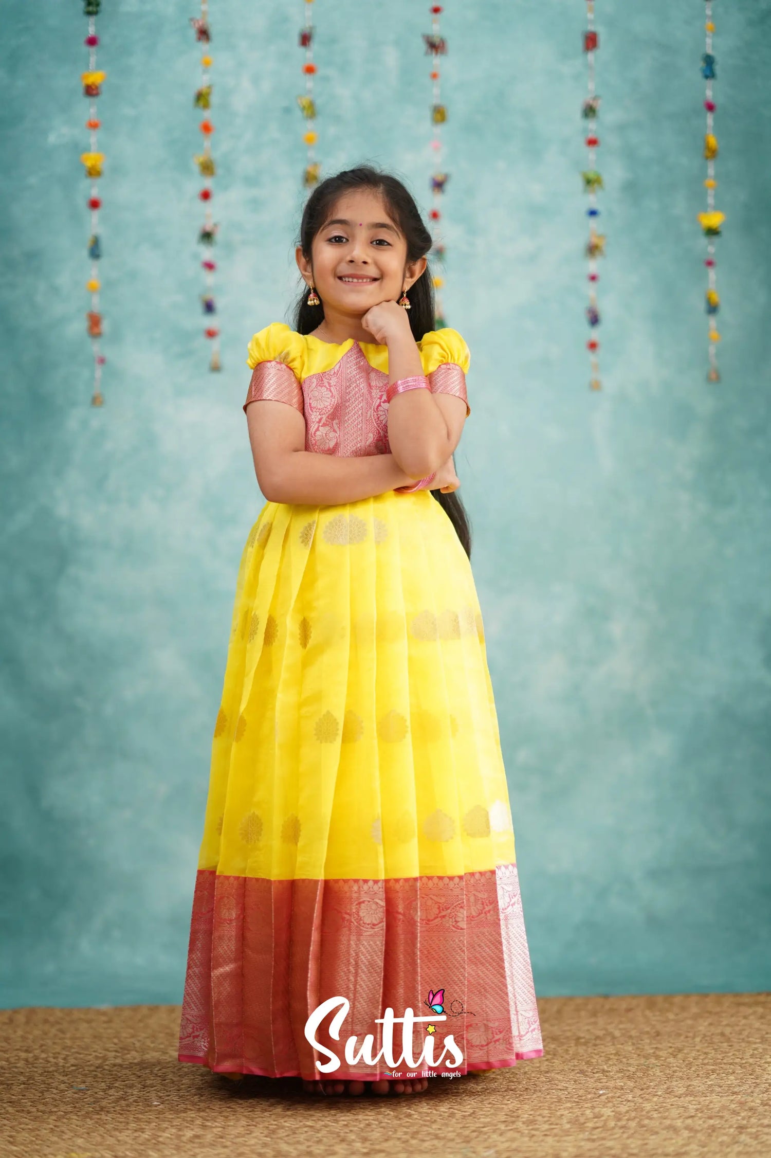 Maya Gown - Yellow And Pink Kids - Suttis