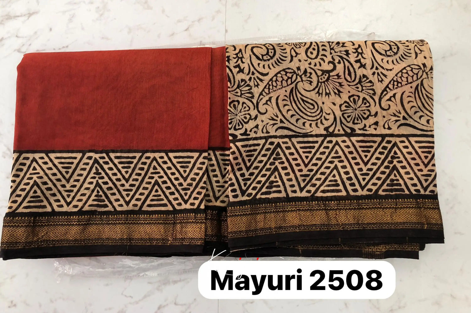 Mayuri Maheswari Silk Cotton Saree - Red Sarees