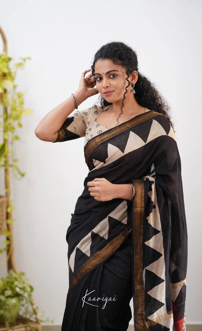 Mayuri Maheswari Saree - Black And Off White Sarees