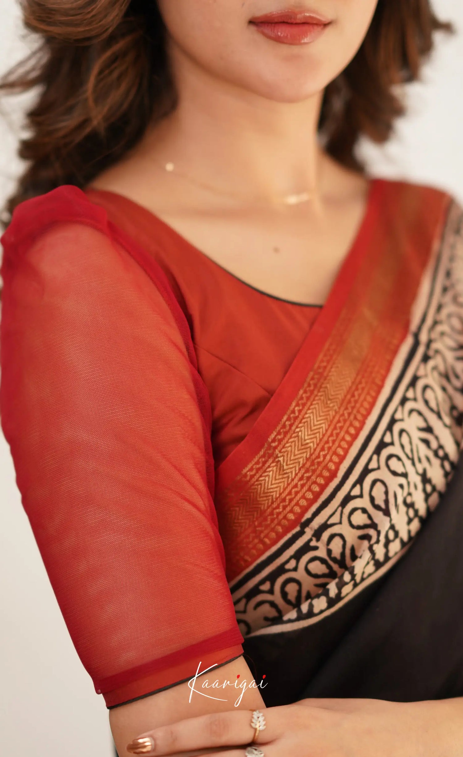 Mayuri Maheswari Saree - Black And Red Sarees