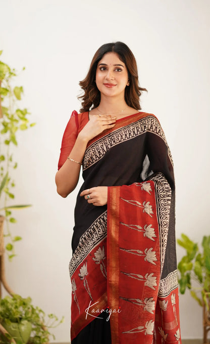 Mayuri Maheswari Saree - Black And Red Sarees