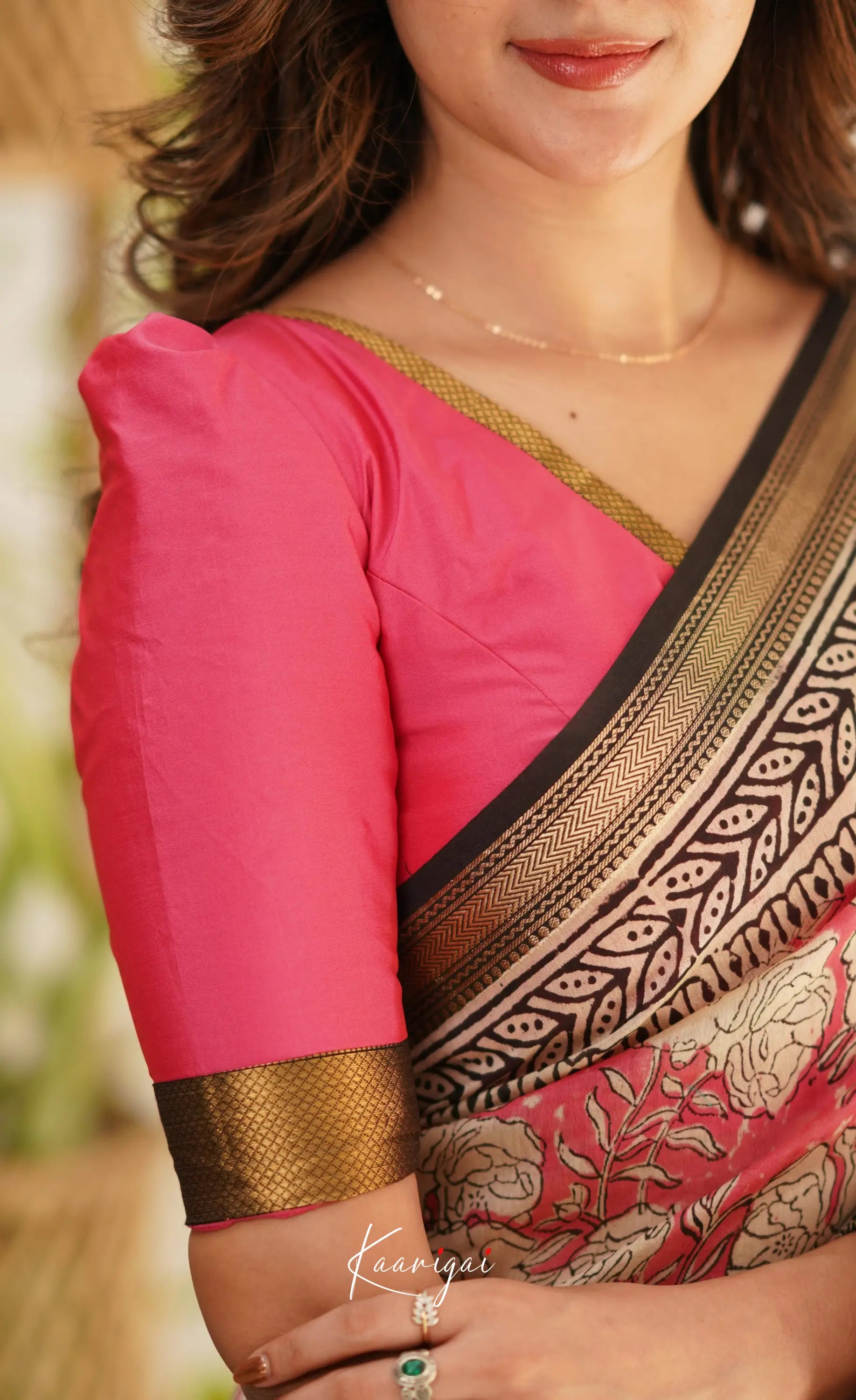 Mayuri Maheswari Saree - Pink And Black Sarees