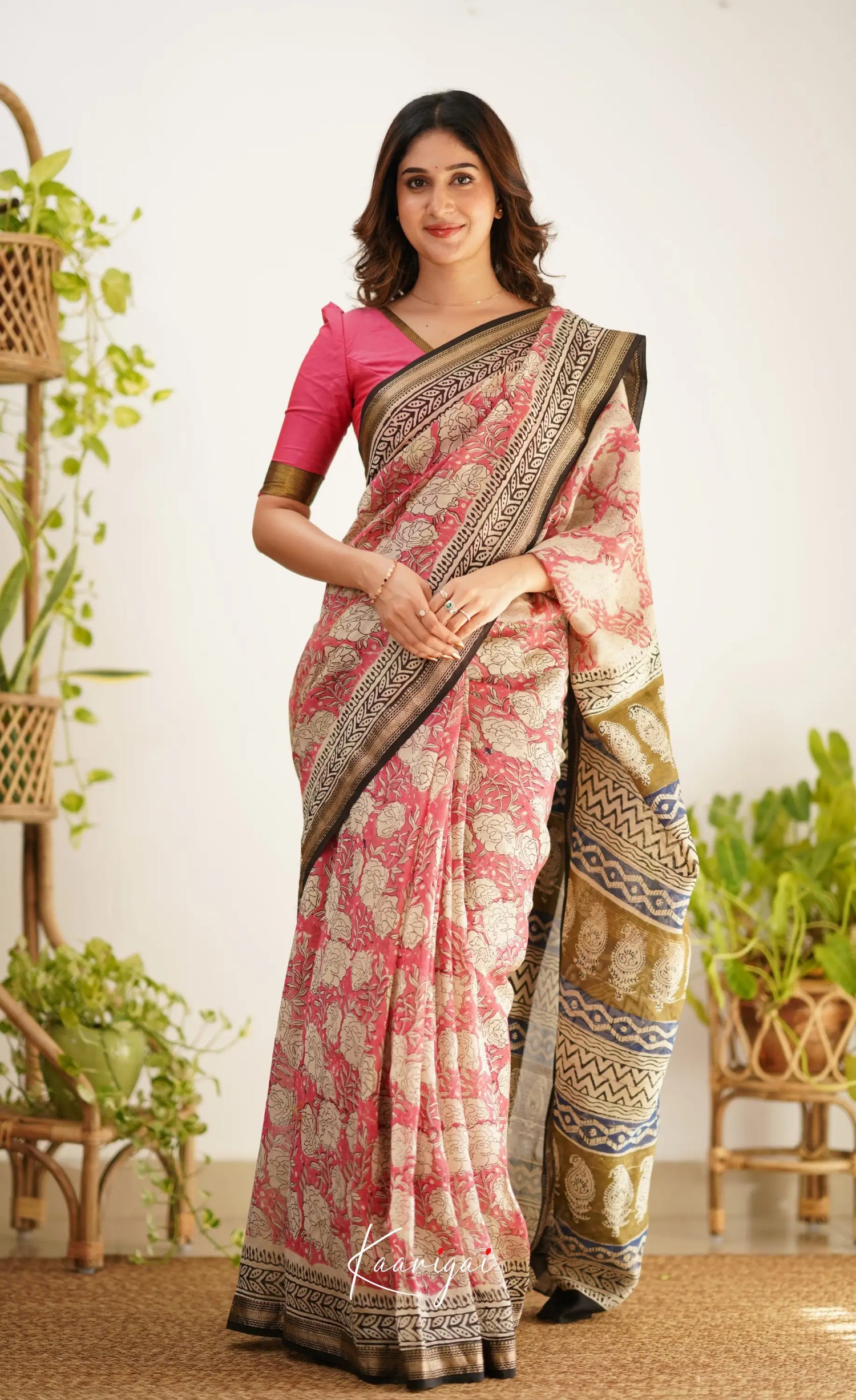 Mayuri Maheswari Saree - Pink And Black Sarees