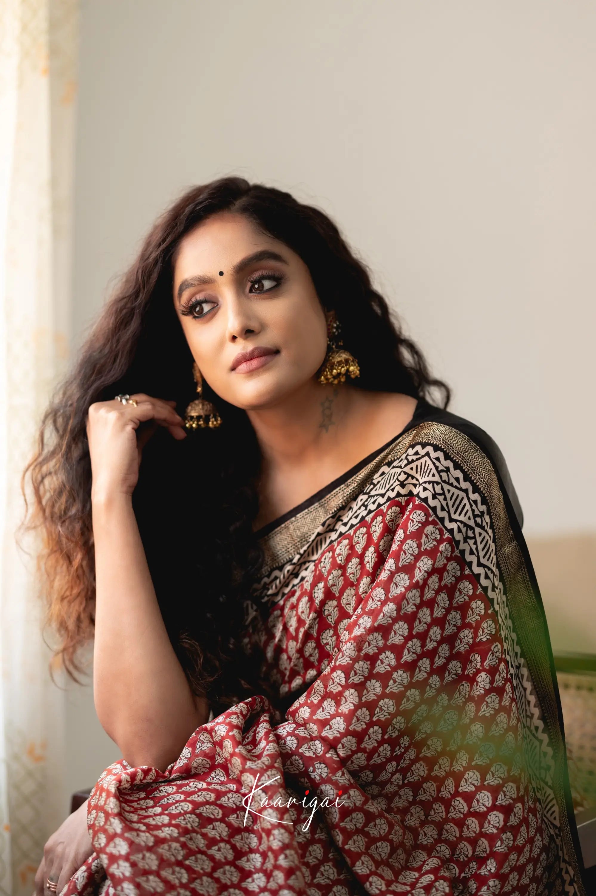 Mayuri Maheswari Saree - Red And Black Sarees