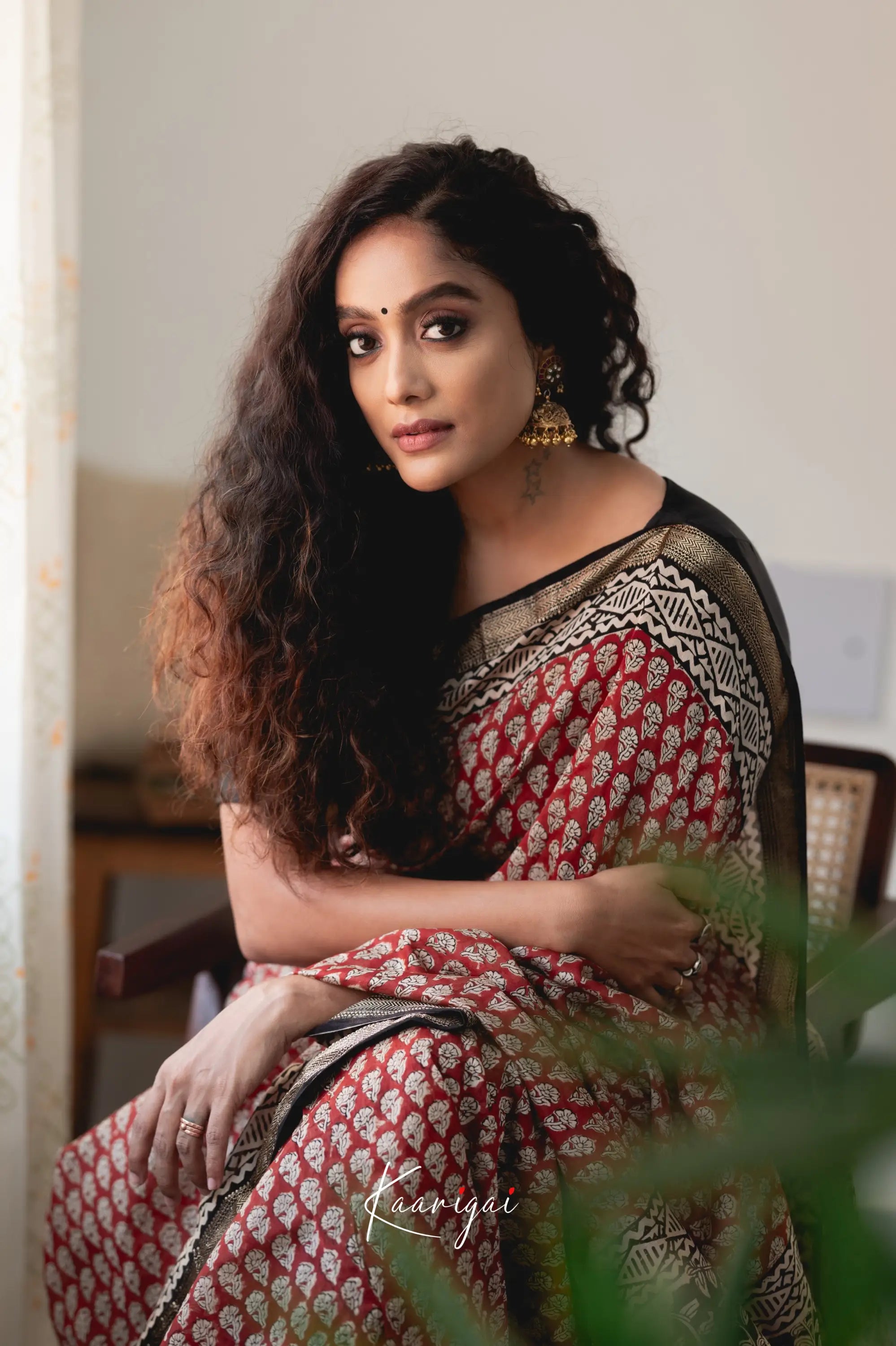 Mayuri Maheswari Saree - Red And Black Sarees