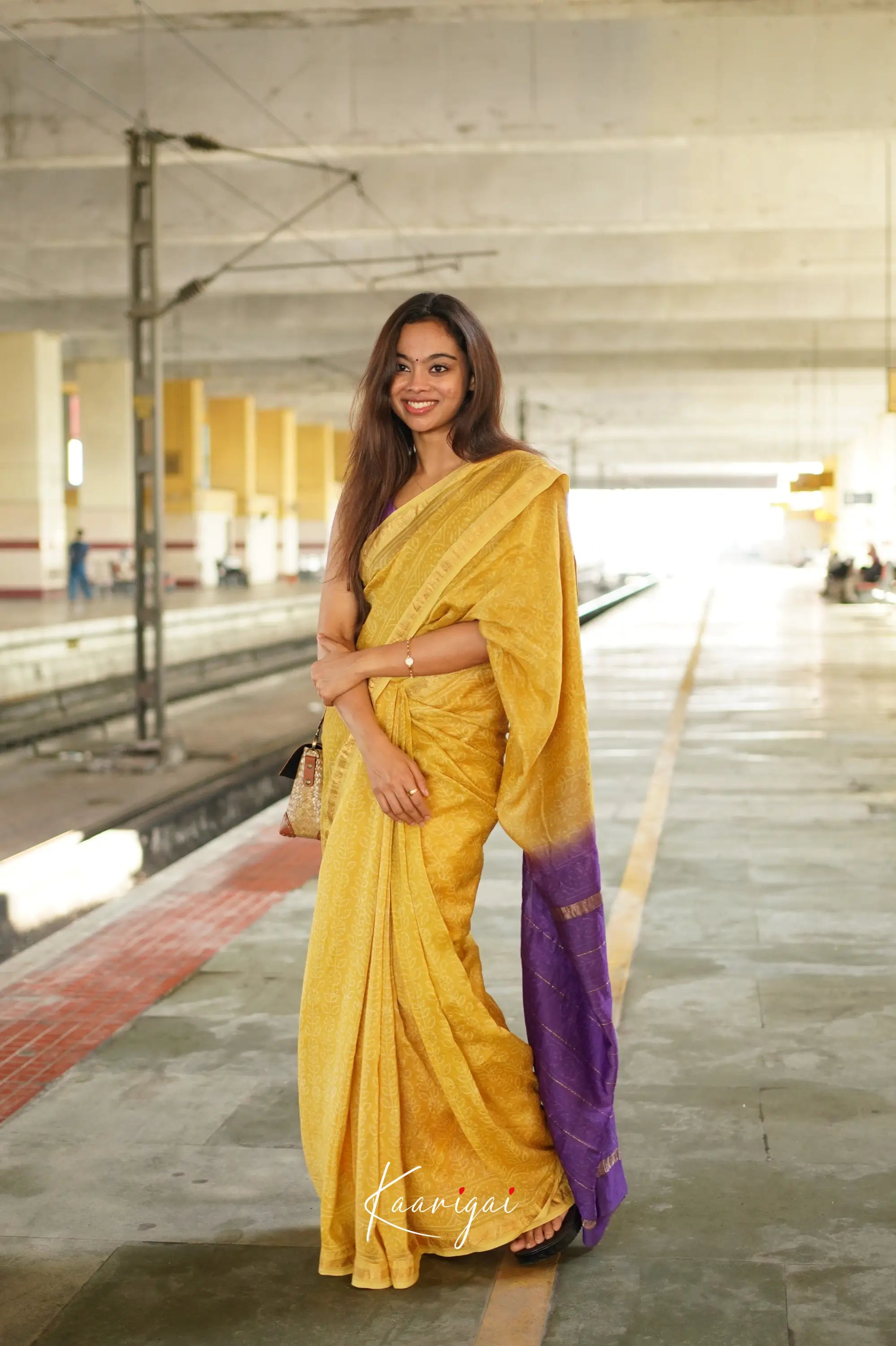 Mayuri Maheswari Saree - Yellow And Purple