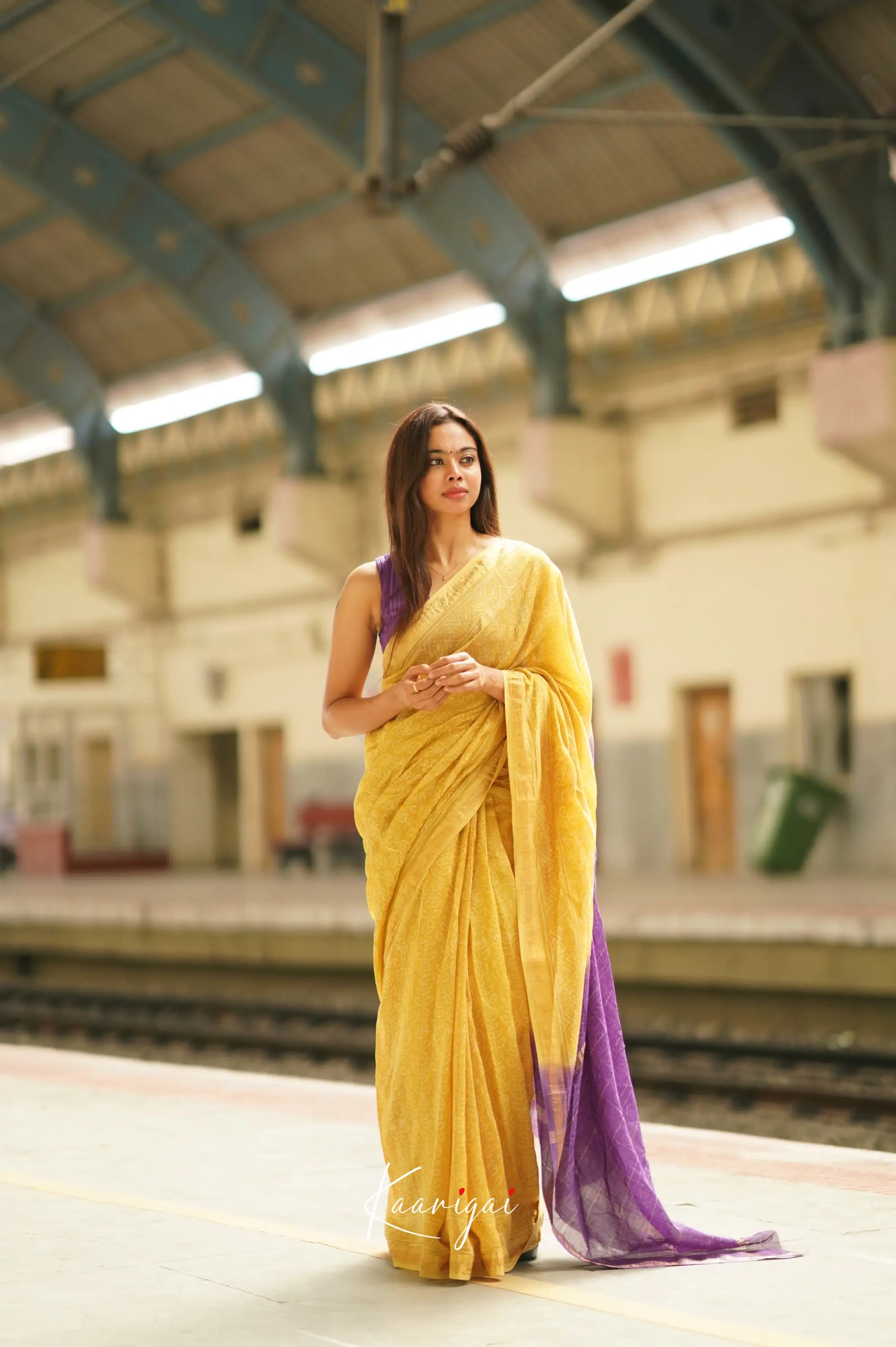 Mayuri Maheswari Saree - Yellow And Purple