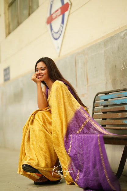 Mayuri Maheswari Saree - Yellow And Purple