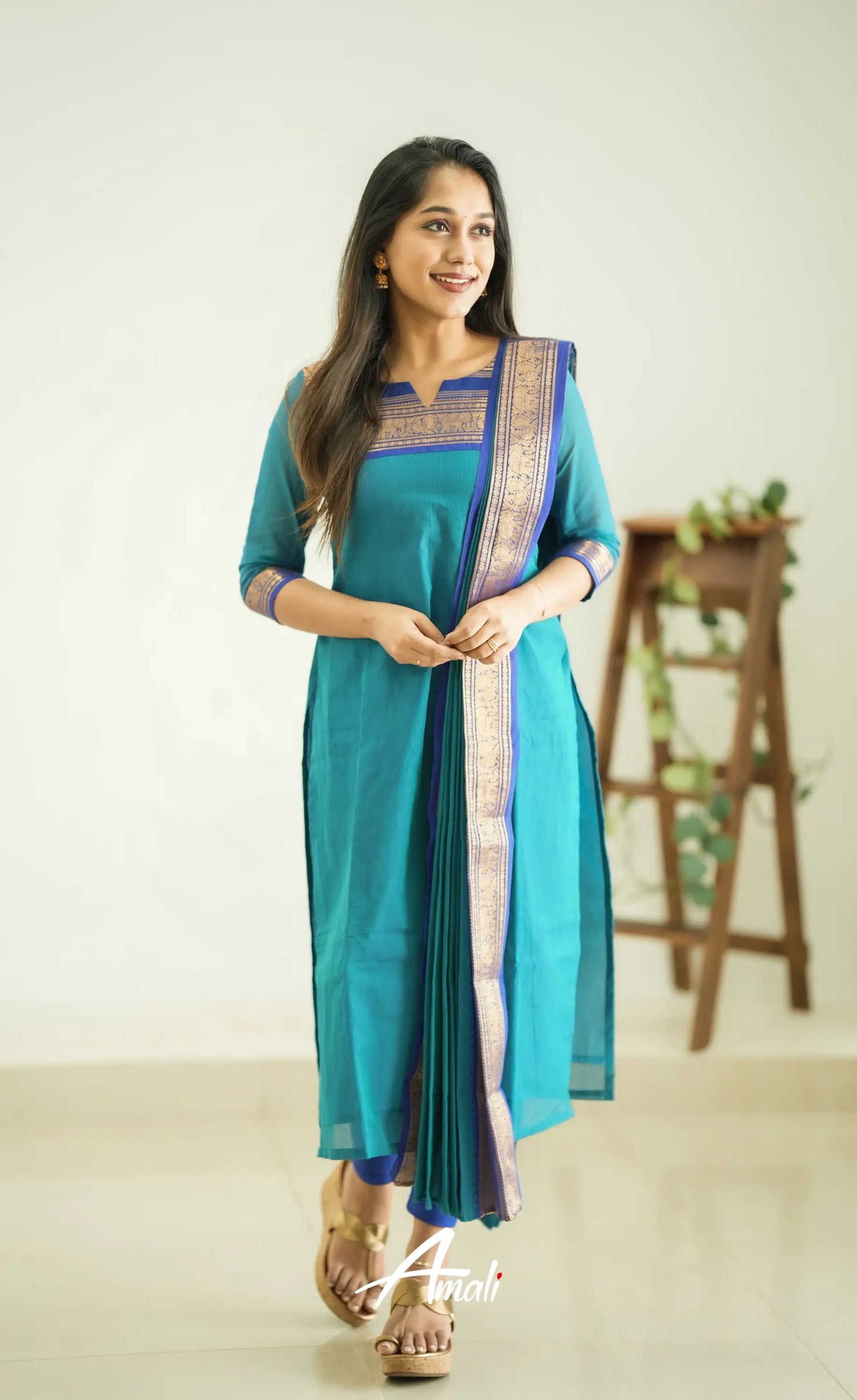 Meera Blue Tone And Royal Shade Cotton Salwar Salwar