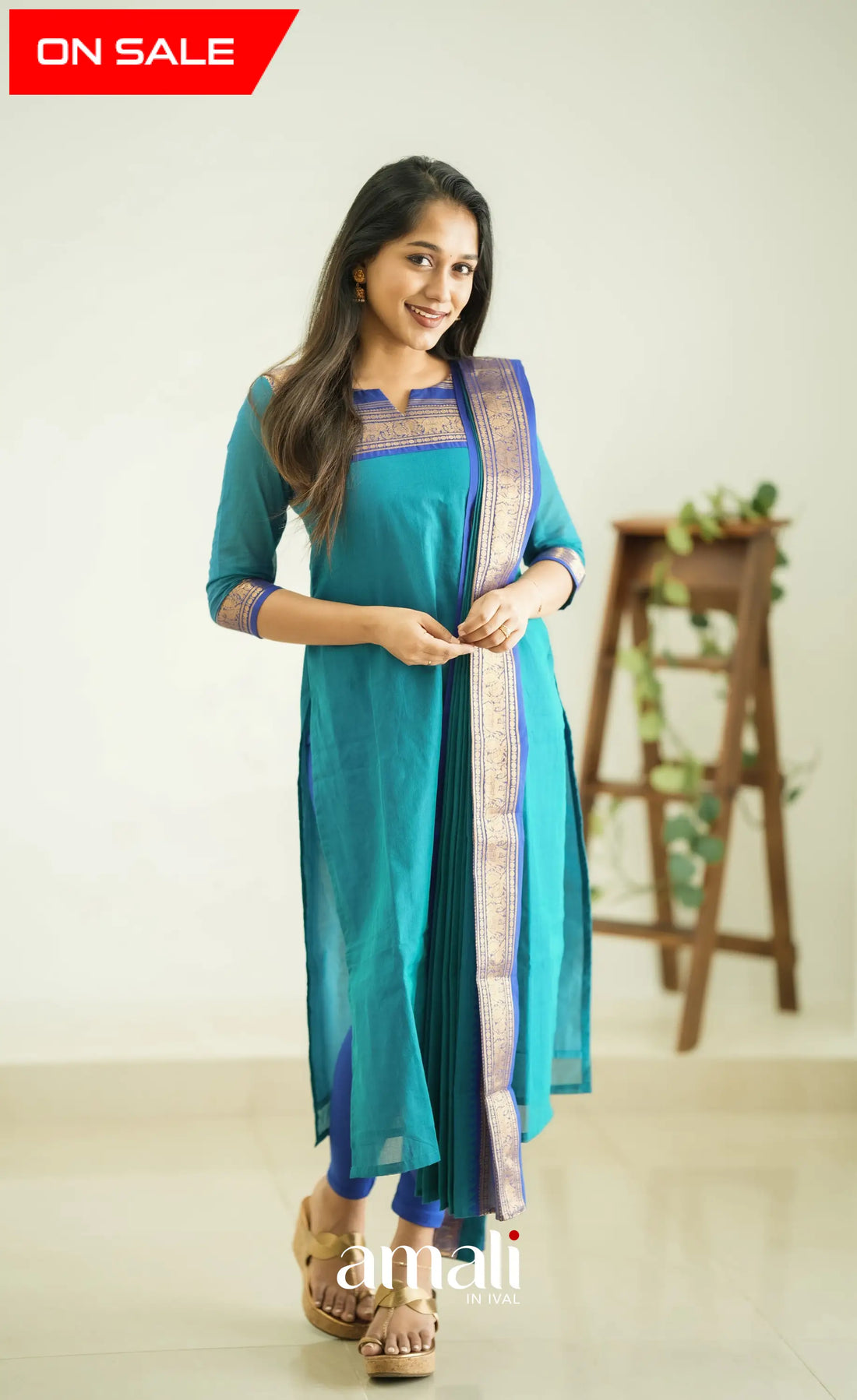 Meera Blue Tone And Royal Shade Cotton Salwar Salwar