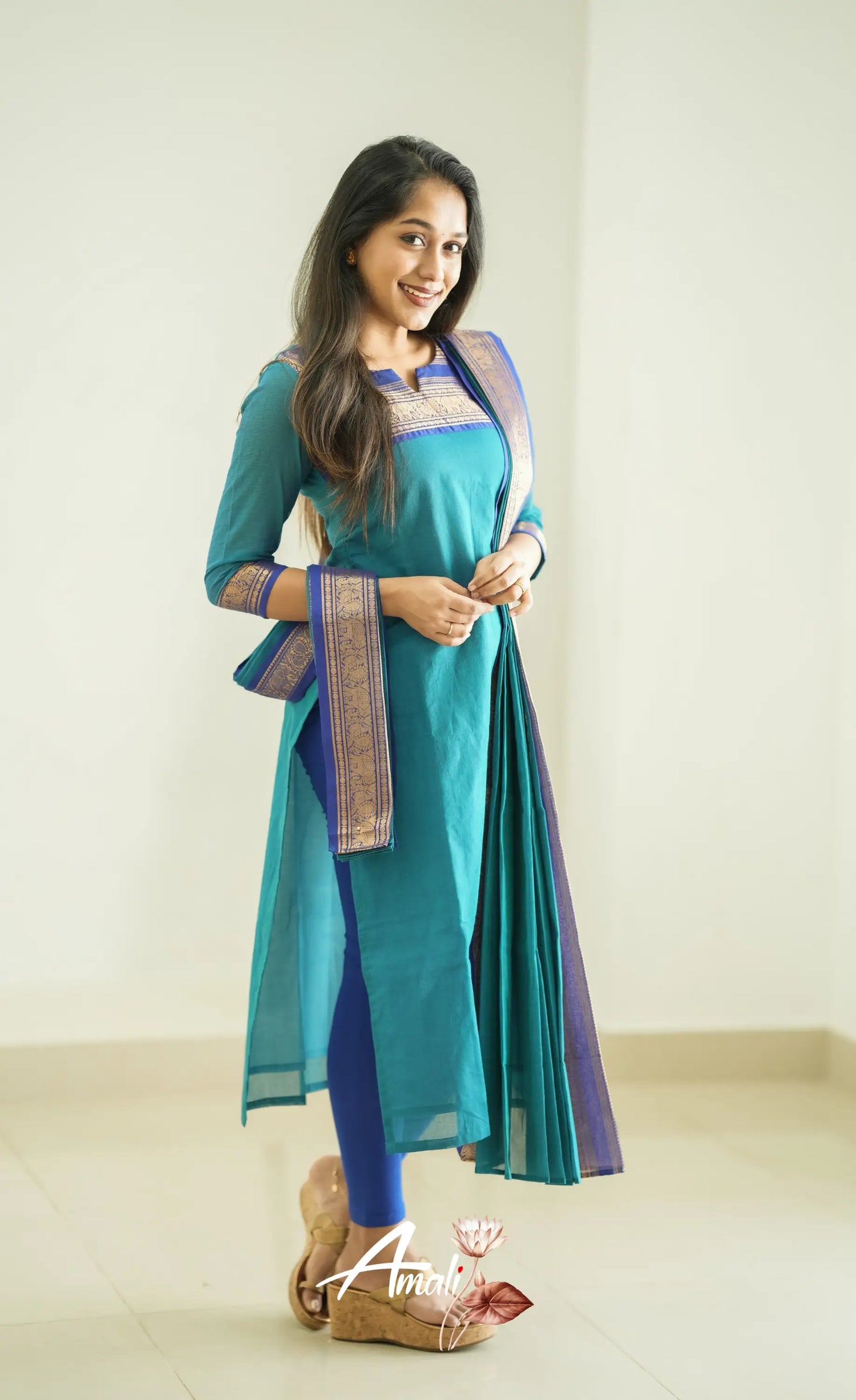 Meera Blue Tone And Royal Shade Cotton Salwar Salwar