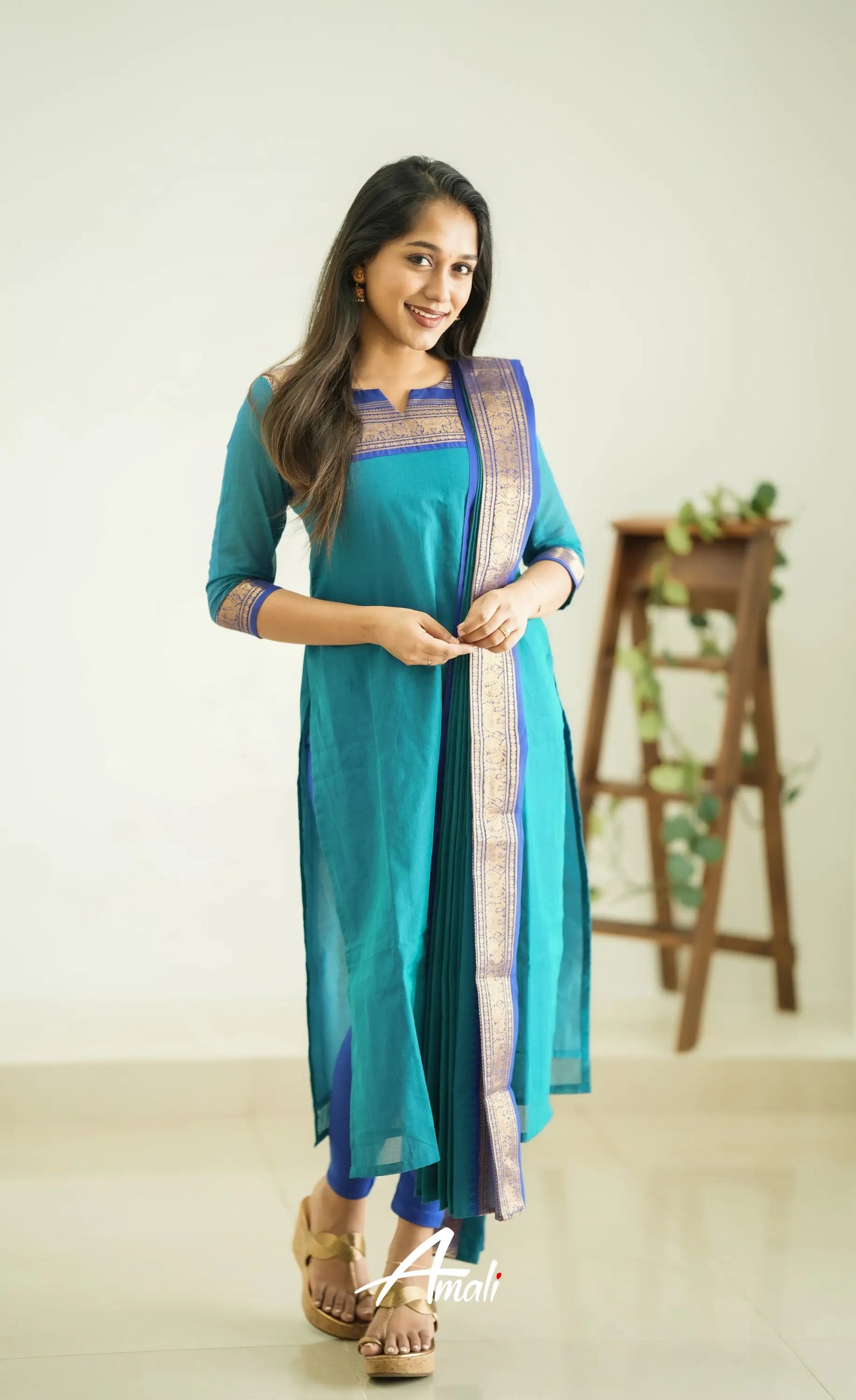 Meera Blue Tone And Royal Shade Cotton Salwar Salwar