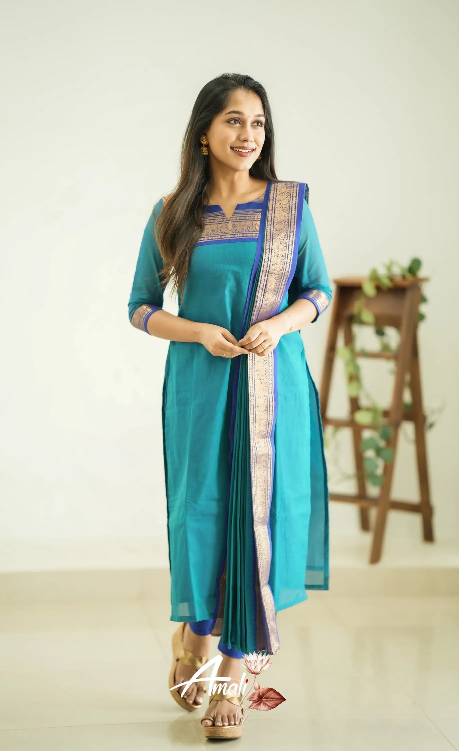 Meera Blue Tone And Royal Shade Cotton Salwar Salwar