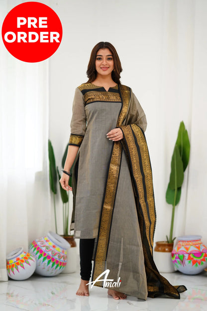 Meera Cotton Salwar - Ash Anarkalis