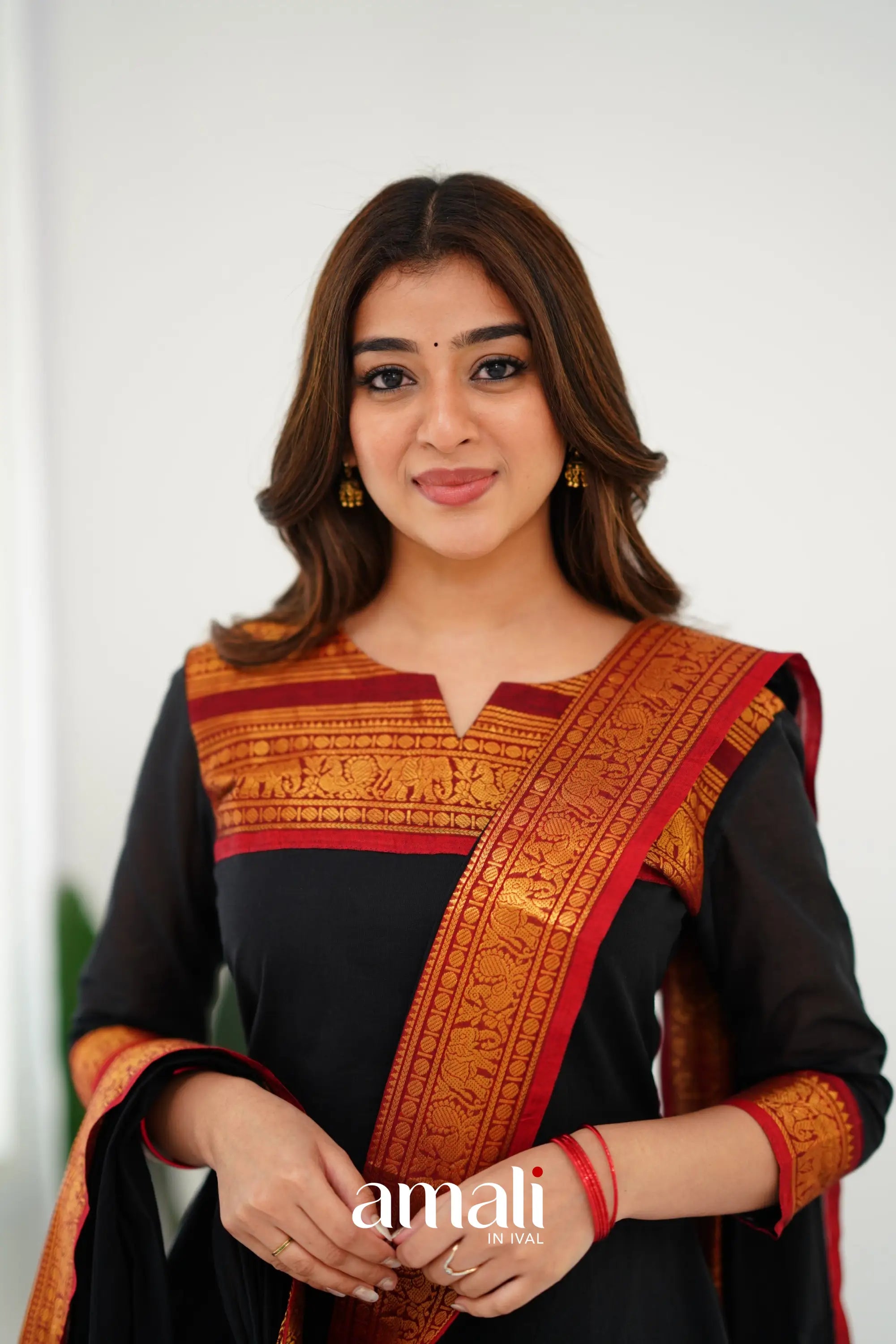 Meera Cotton Salwar - Black Anarkalis