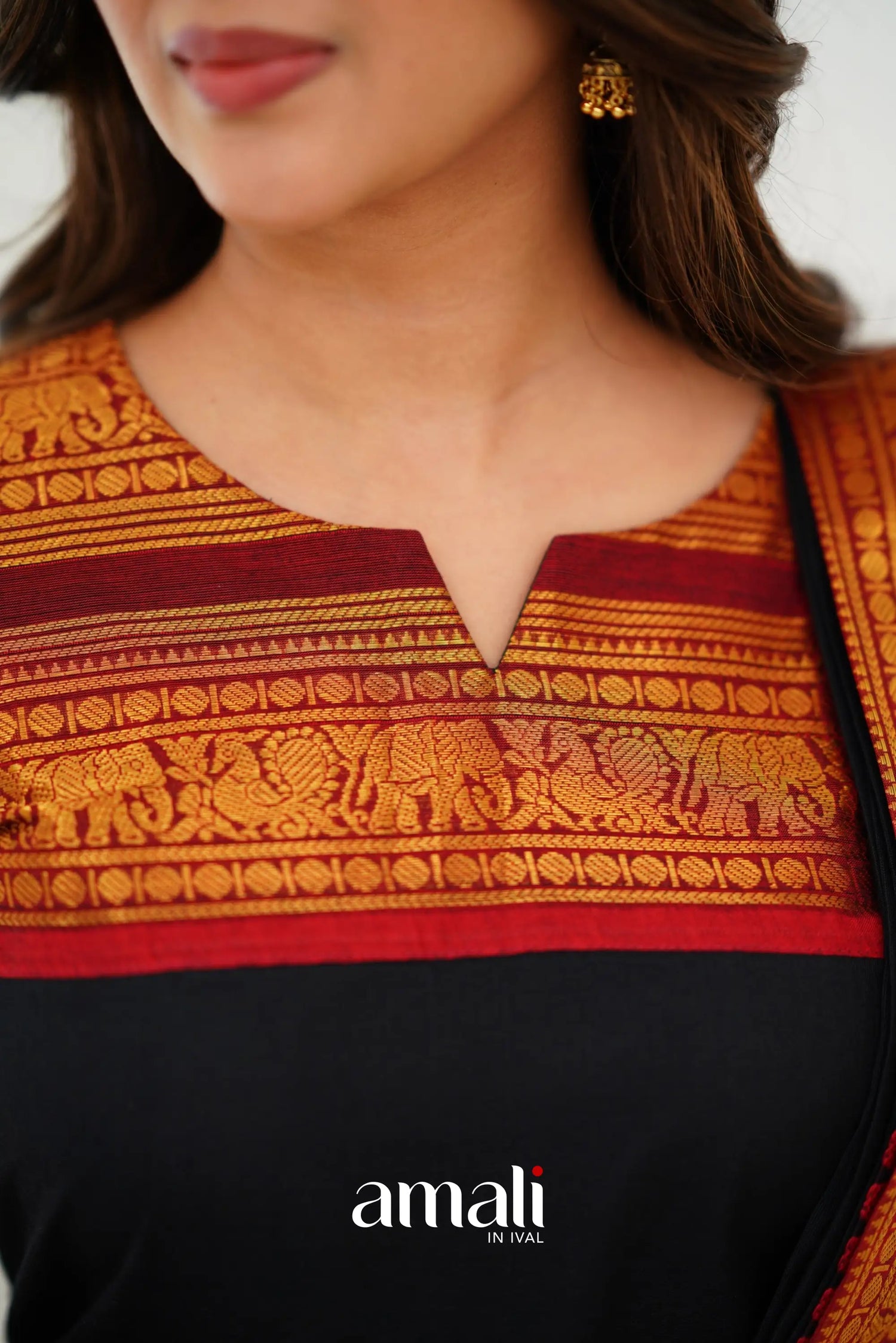 Meera Cotton Salwar - Black Anarkalis