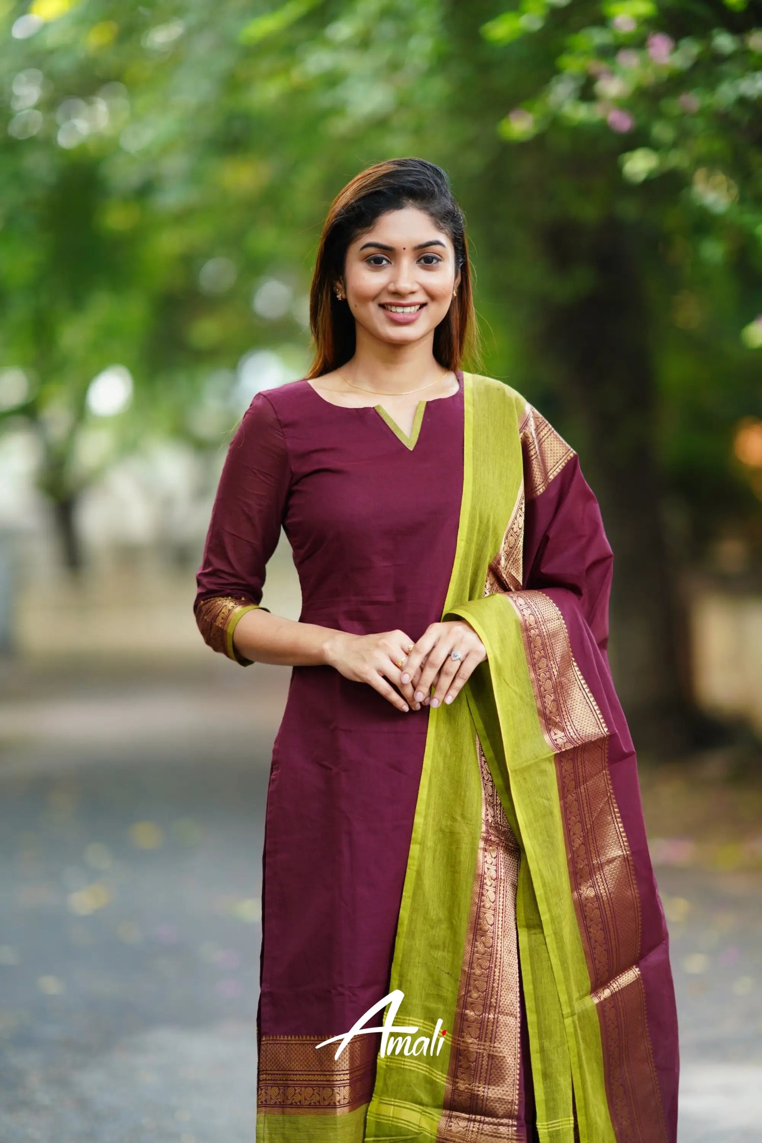 Meera Cotton Salwar - Dark Burgundy Salwar