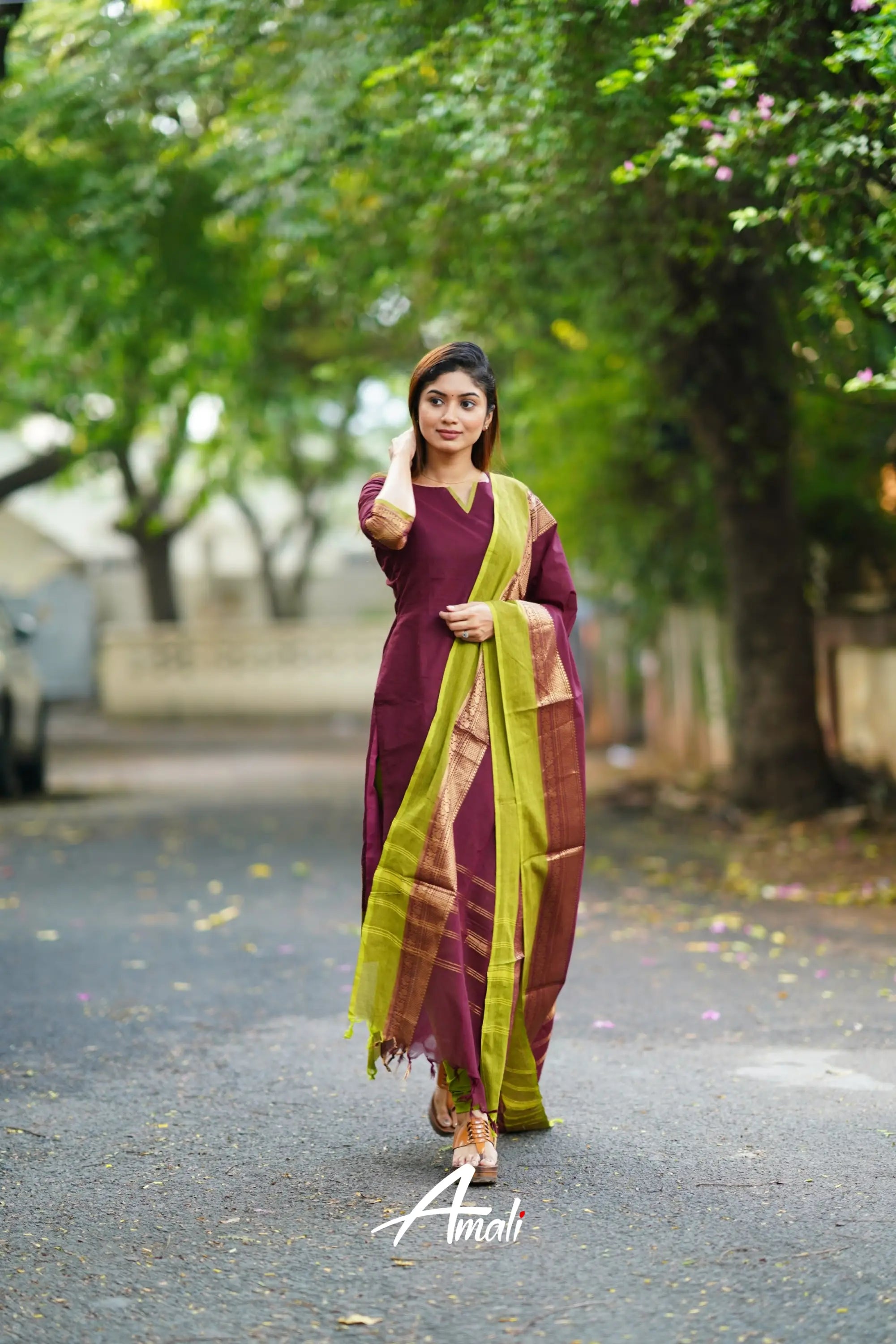 Meera Cotton Salwar - Dark Burgundy Salwar