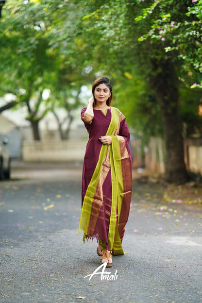 Meera Cotton Salwar - Dark Burgundy Salwar