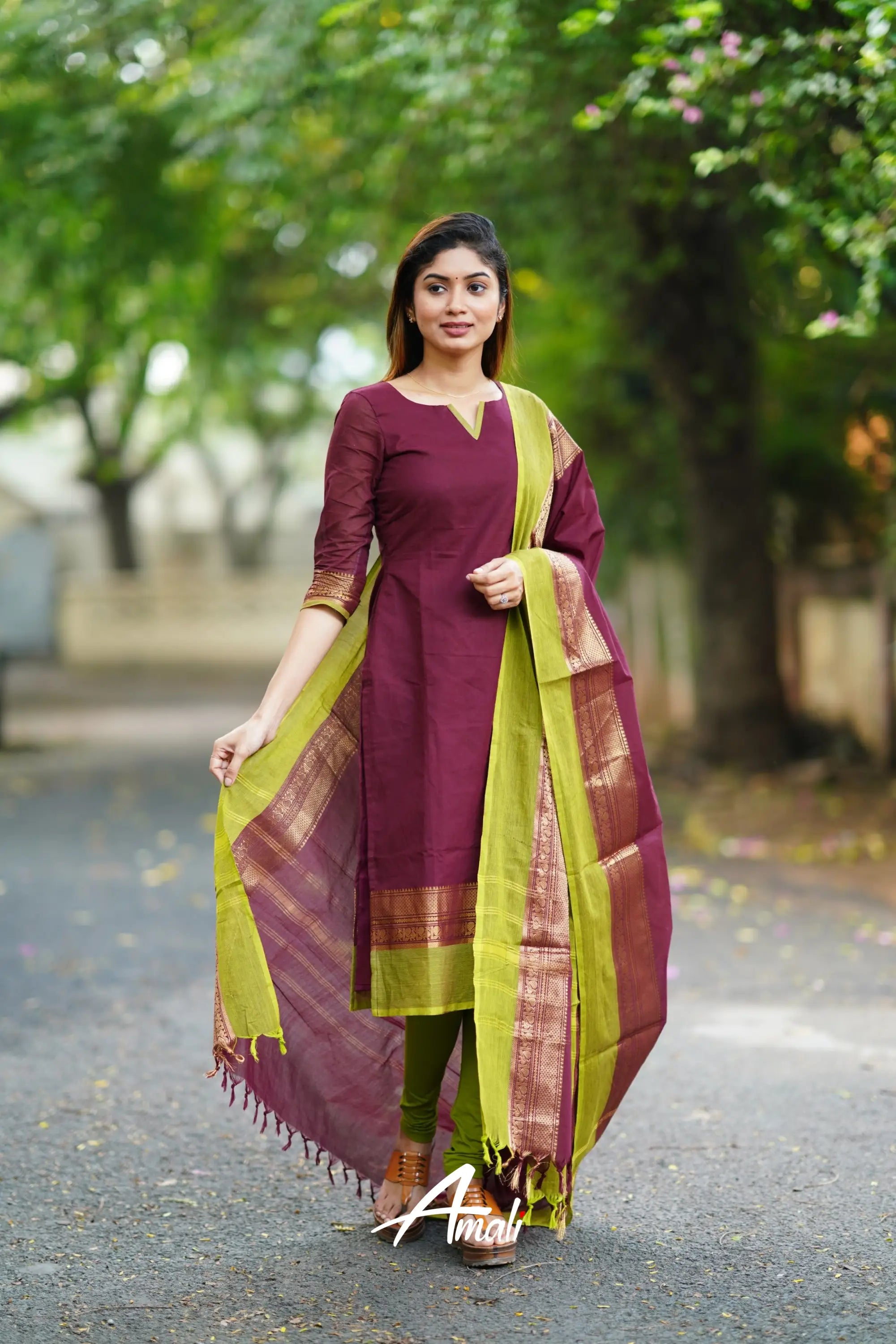 Meera Cotton Salwar - Dark Burgundy Salwar