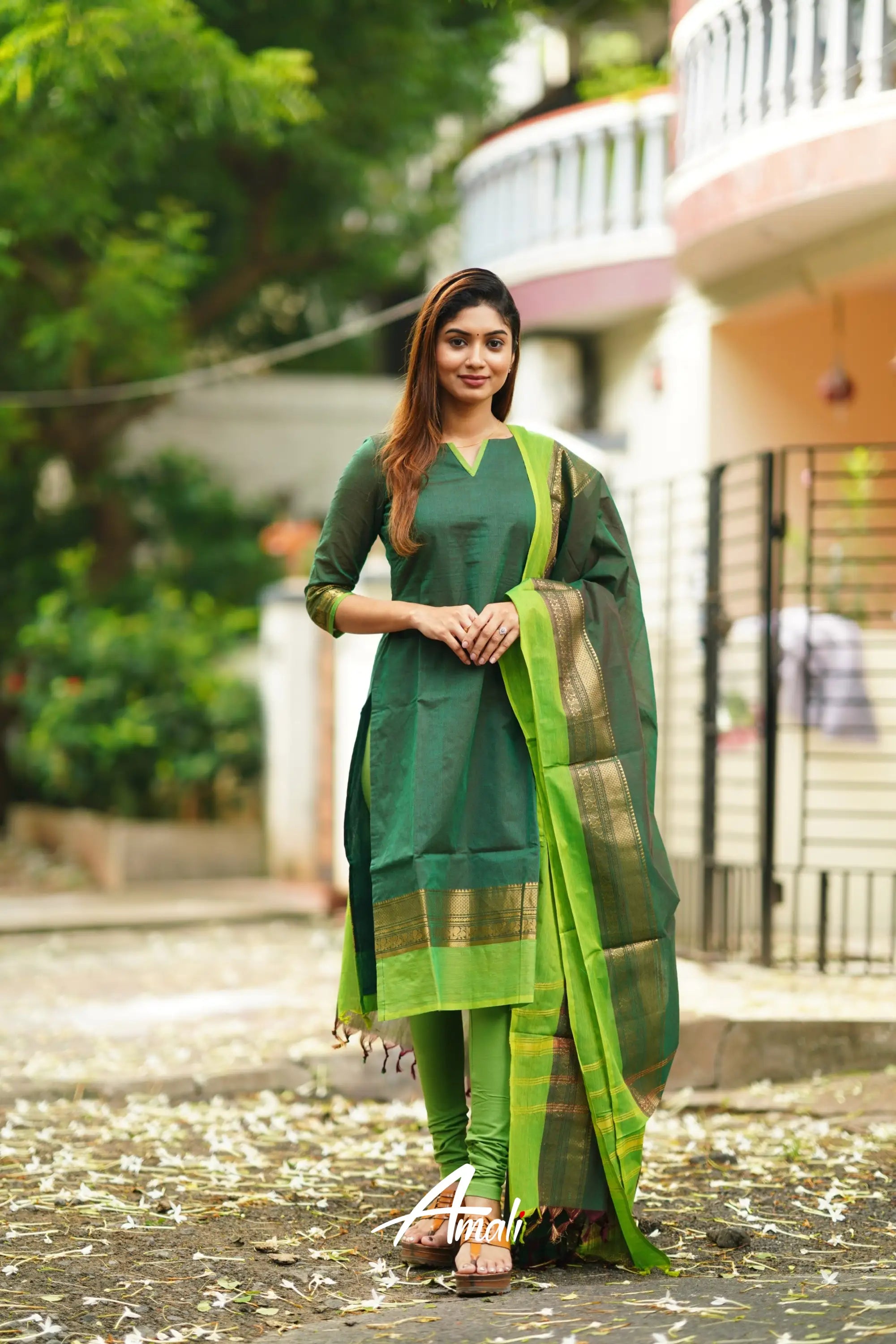 Meera Cotton Salwar - Dark Green Salwar