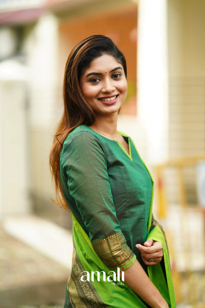 Meera Cotton Salwar - Dark Green Salwar