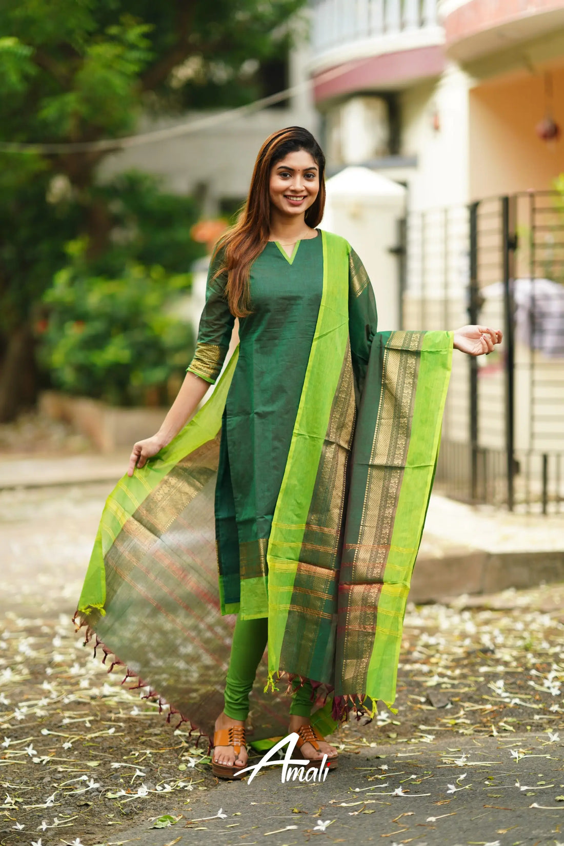 Meera Cotton Salwar - Dark Green Salwar