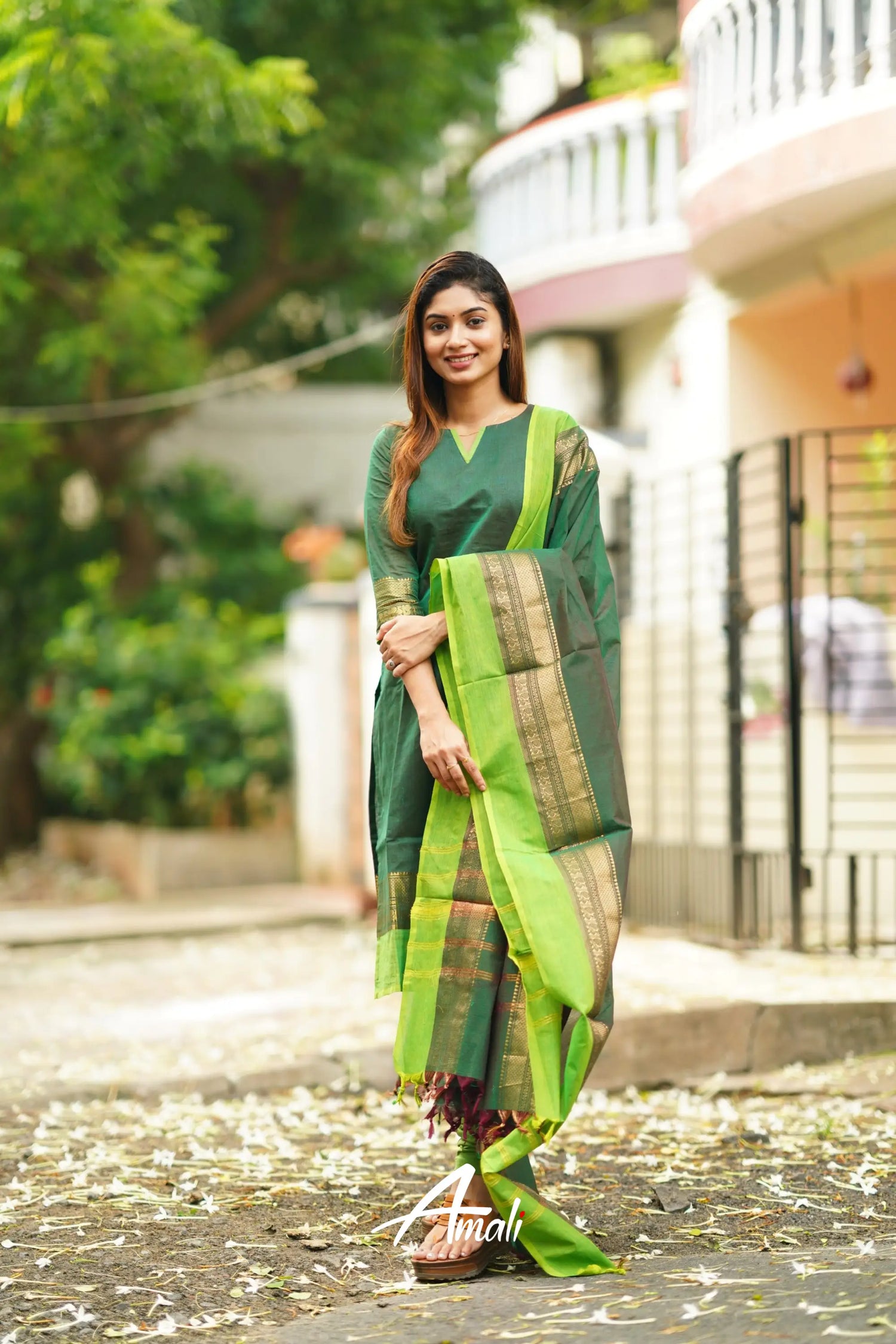 Meera Cotton Salwar - Dark Green Salwar