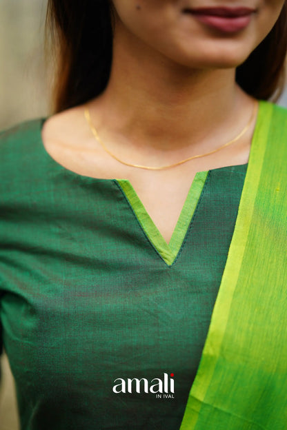 Meera Cotton Salwar - Dark Green Salwar