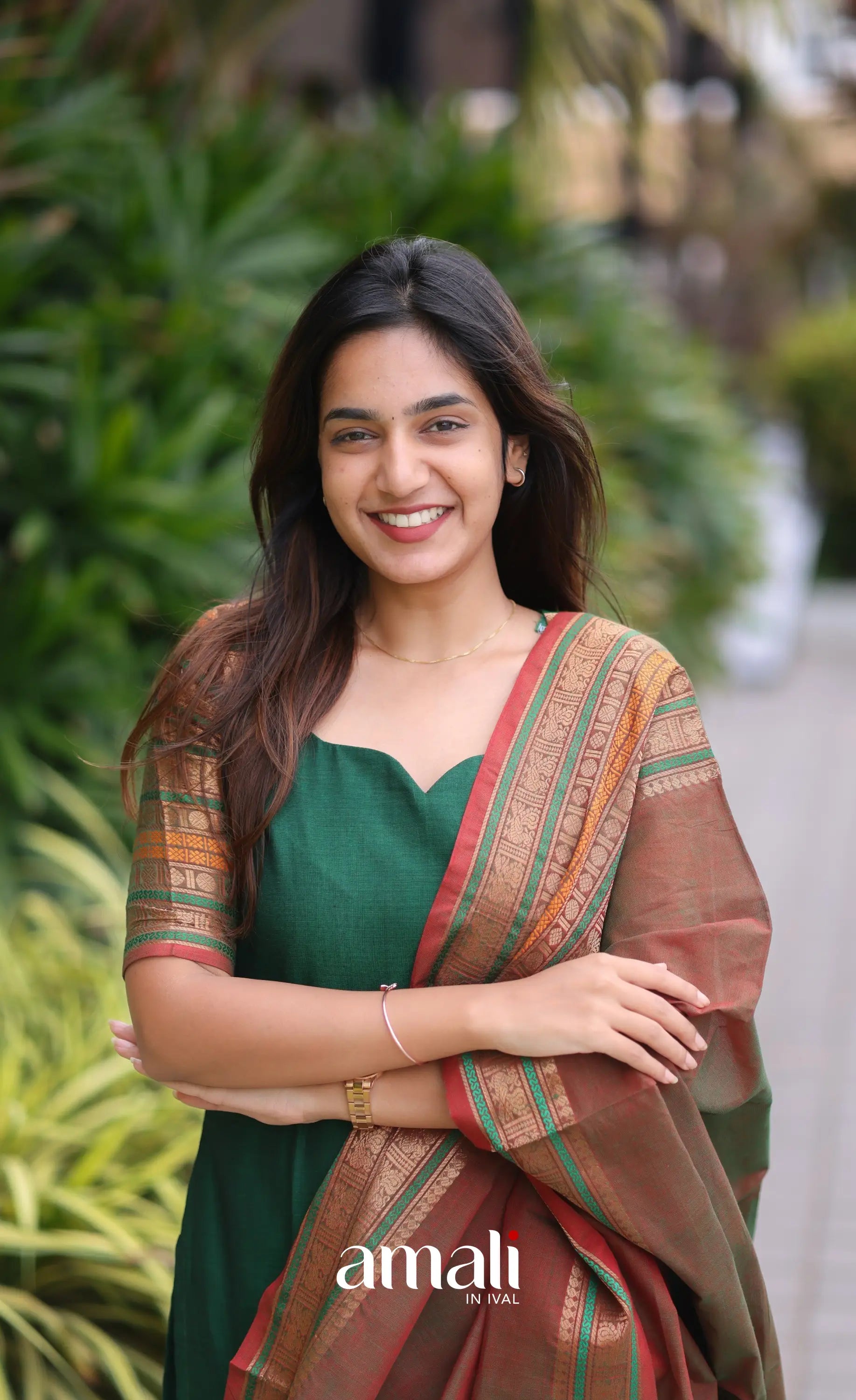 Meera Cotton Salwar - Dark Green and Manthalir salwar