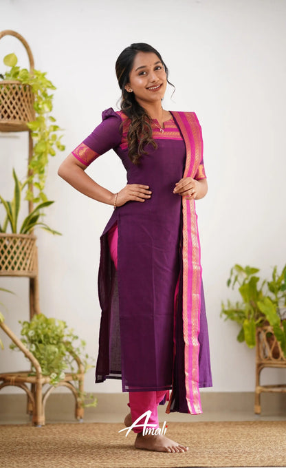 Meera Cotton Salwar - Dark Purple Salwar