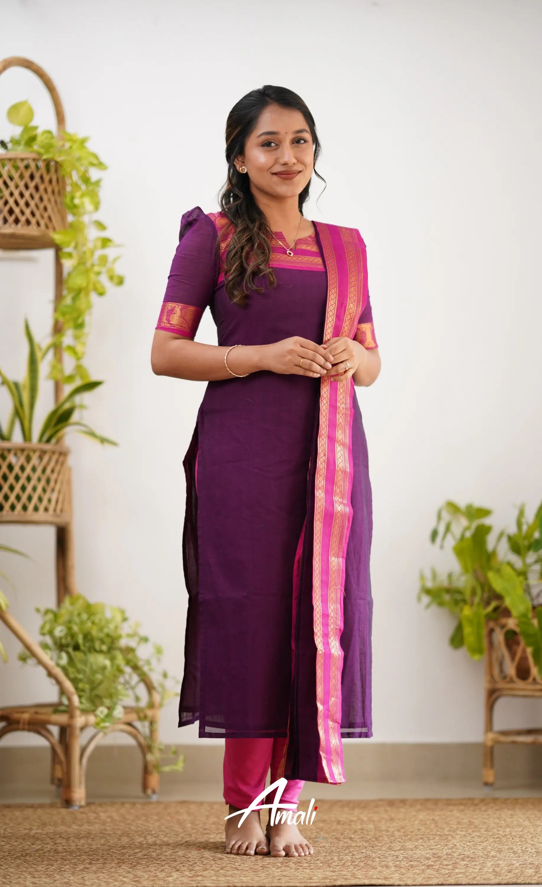 Meera Cotton Salwar - Dark Purple Salwar