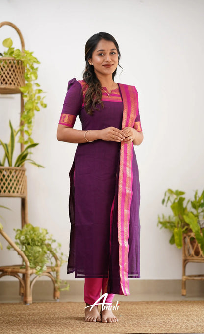 Meera Cotton Salwar - Dark Purple Salwar