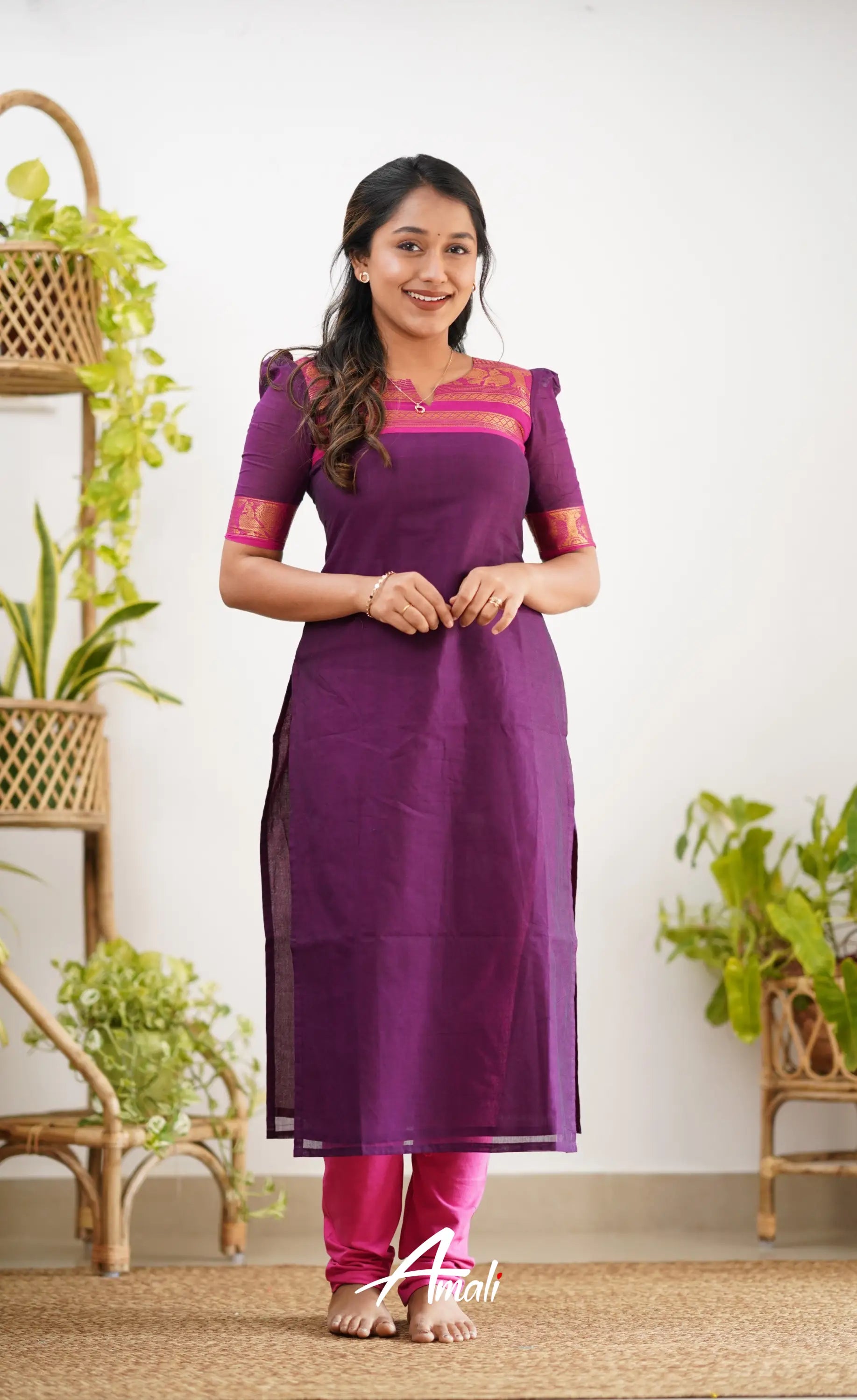 Meera Cotton Salwar - Dark Purple Salwar