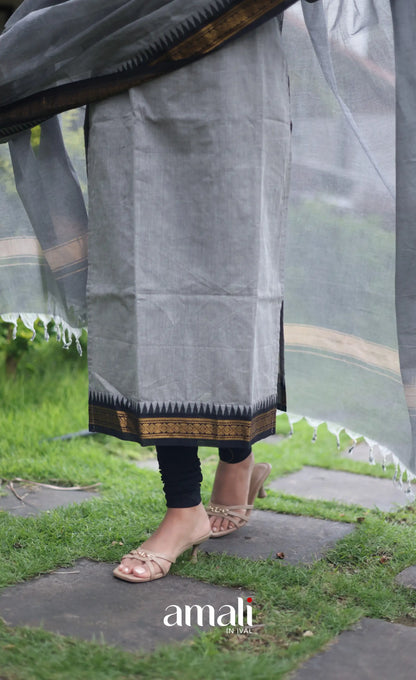 Meera Cotton Salwar - Grey and Black salwar
