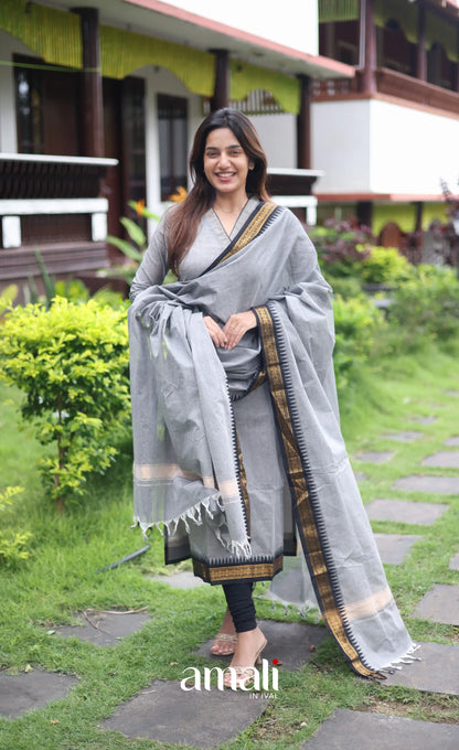 Meera Cotton Salwar - Grey and Black salwar