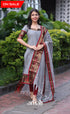 Meera Cotton Salwar - Grey and Maroon salwar