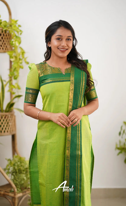 Meera Cotton Salwar - Light Green Salwar