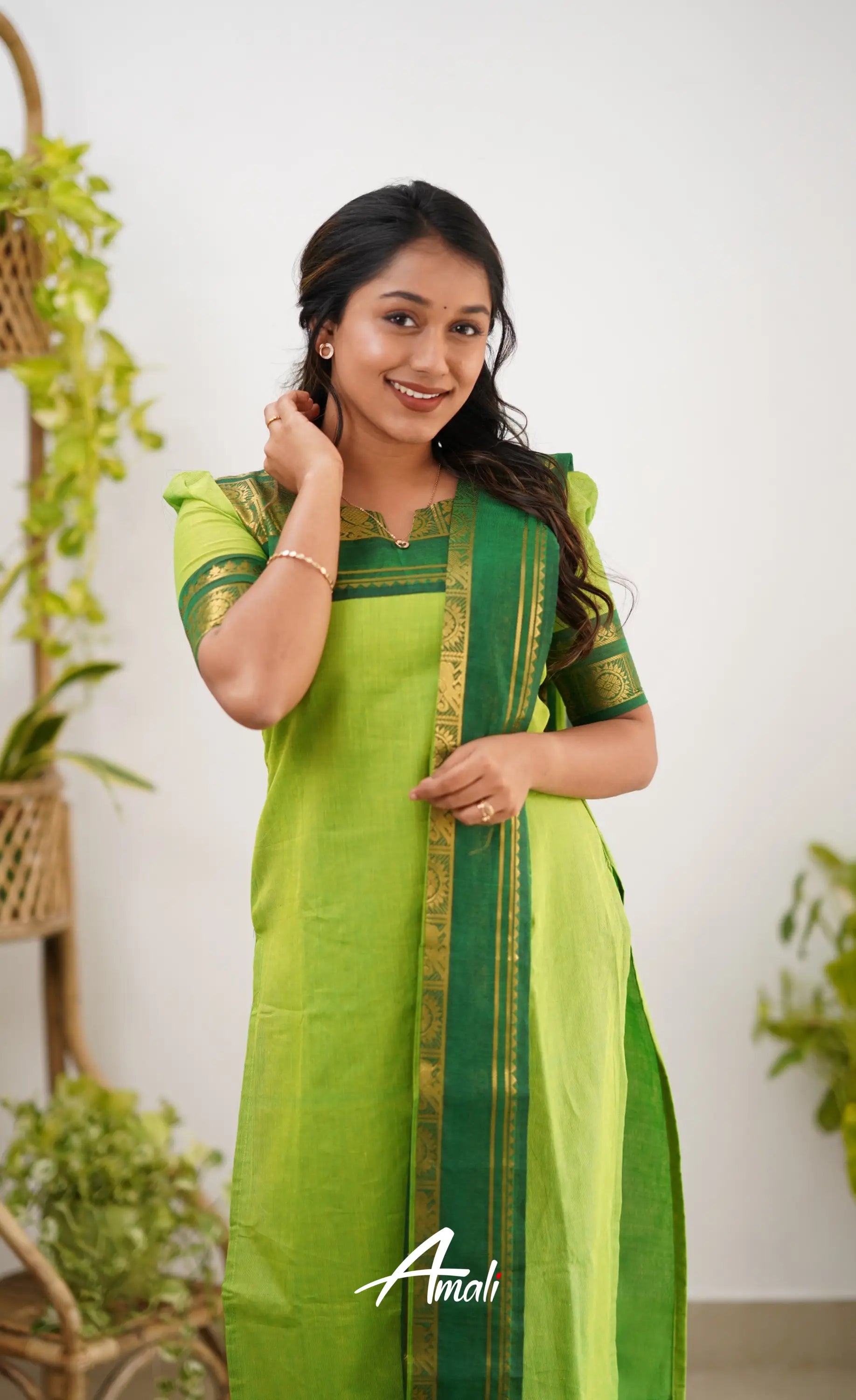 Meera Cotton Salwar - Light Green Salwar