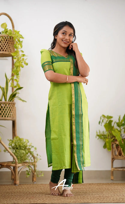 Meera Cotton Salwar - Light Green Salwar