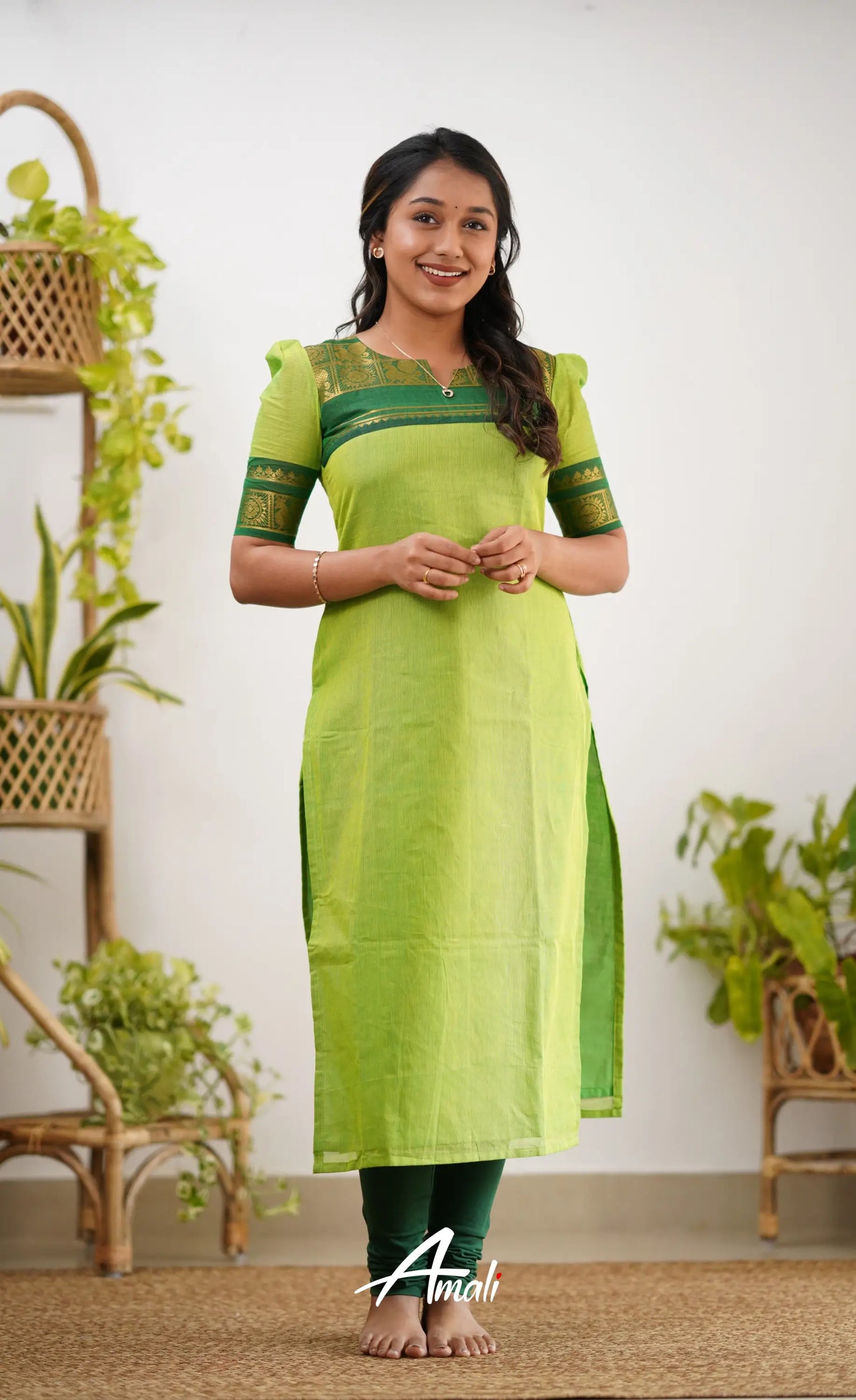 Meera Cotton Salwar - Light Green Salwar