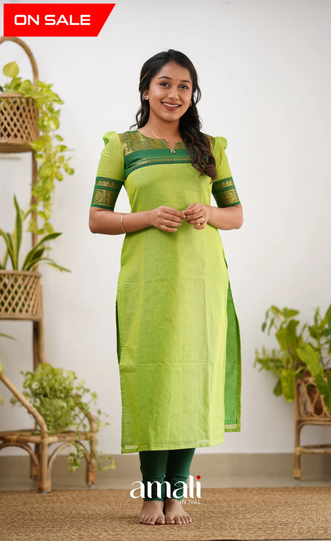 Meera Cotton Salwar - Light Green Salwar
