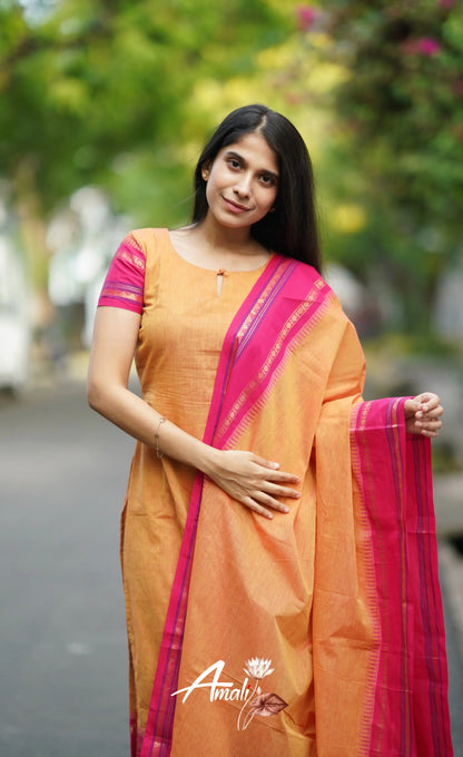 Meera Cotton Salwar - Orange Salwar