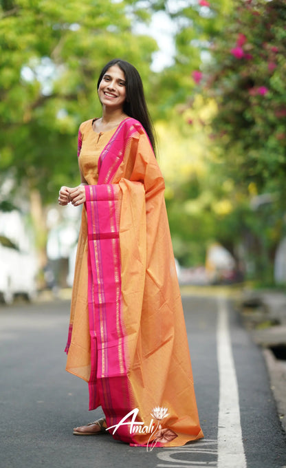 Meera Cotton Salwar - Orange Salwar